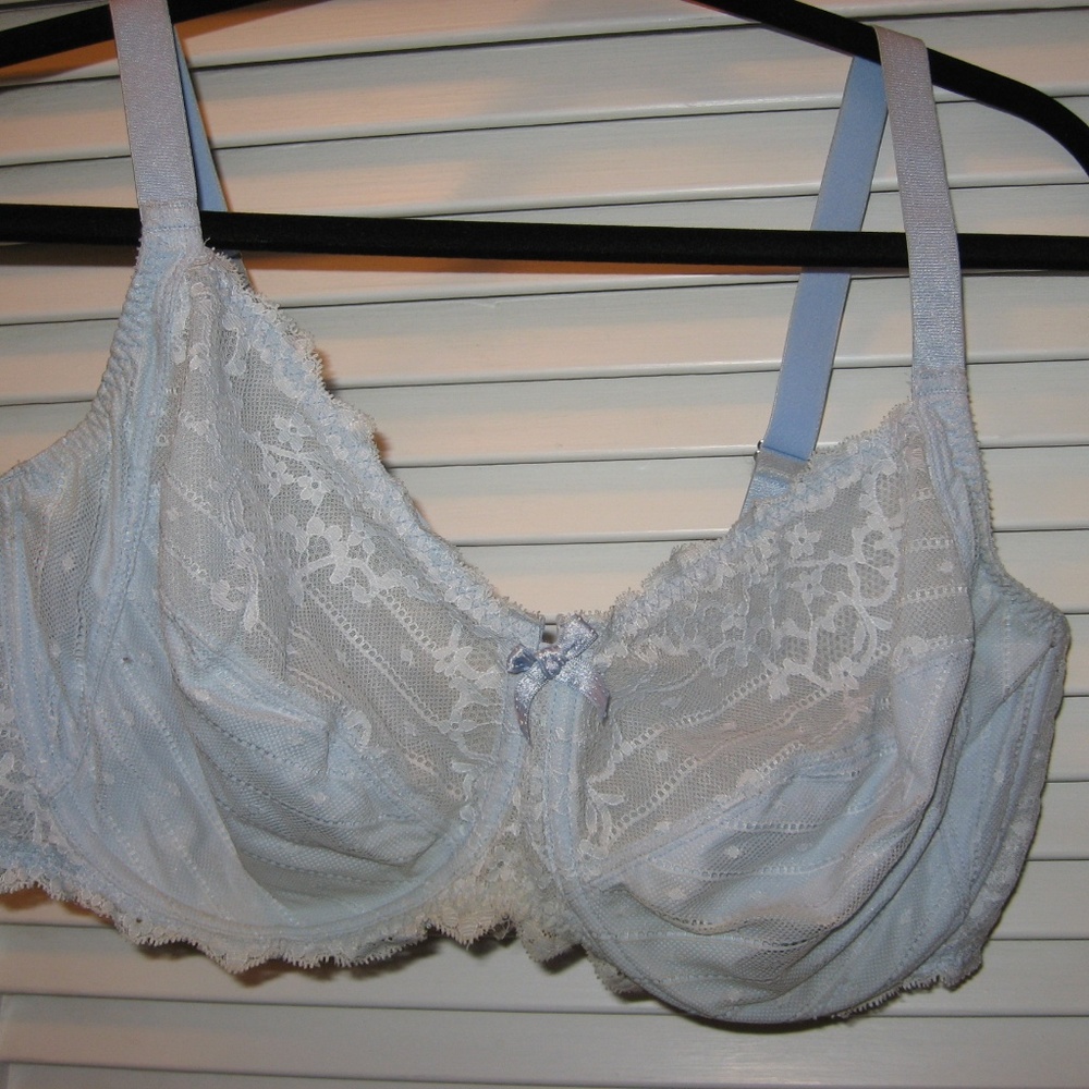 Chantelle Blue Lace Underwire Lined Bra 38G
